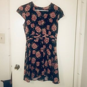 Topshop Black Floral Dress